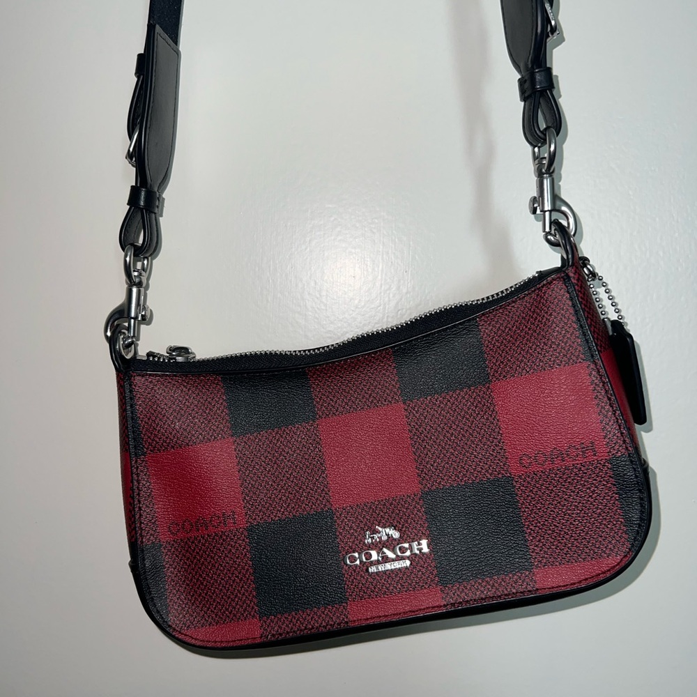 NWOT Coach Red and Black Checkered Women's Bag